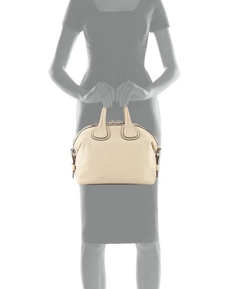 Givenchy Nightingale Small Waxy Leather Satchel Bag, Beige